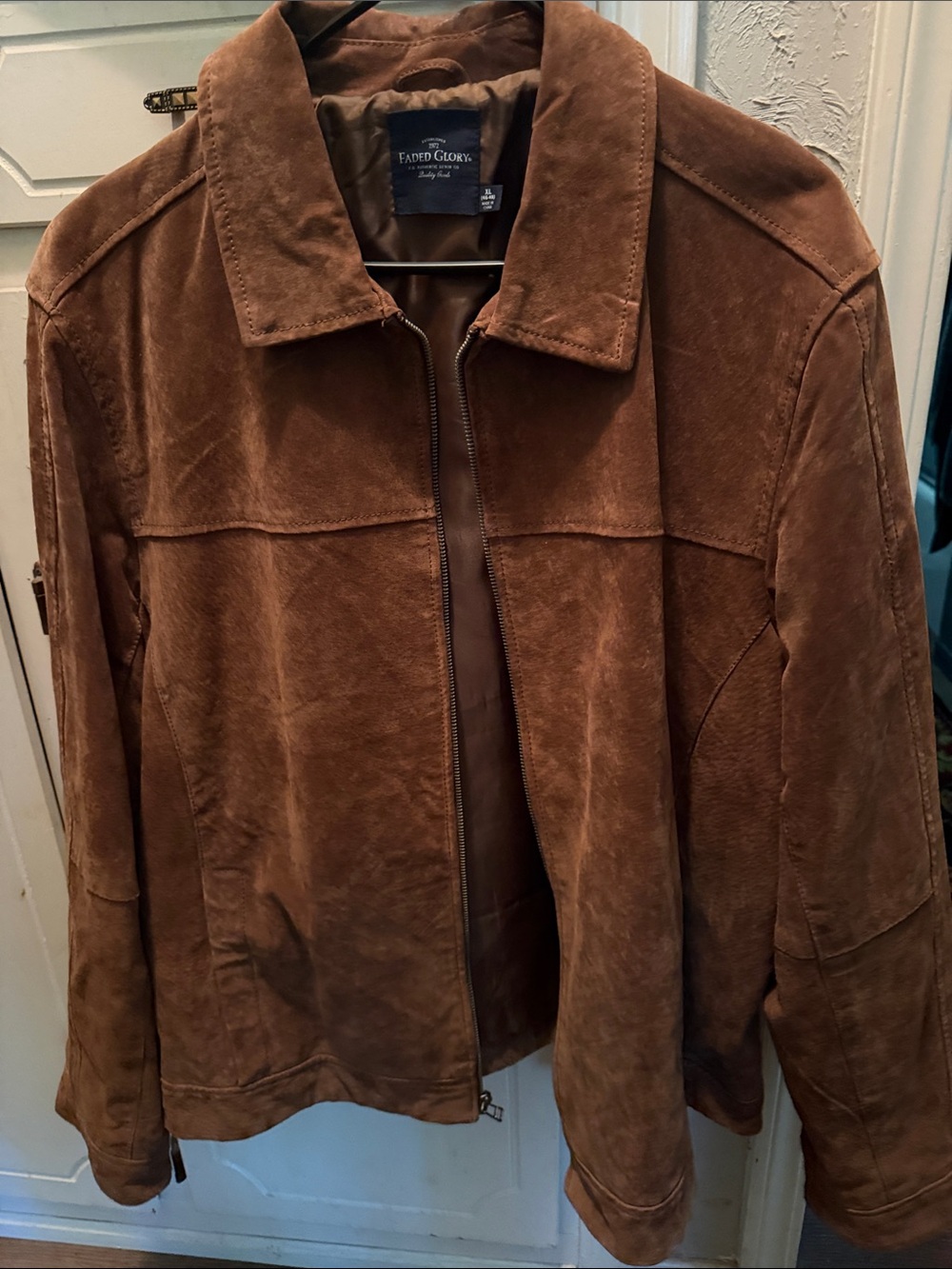 Faded Glory Chestnut Brown Suede Zip Jacket